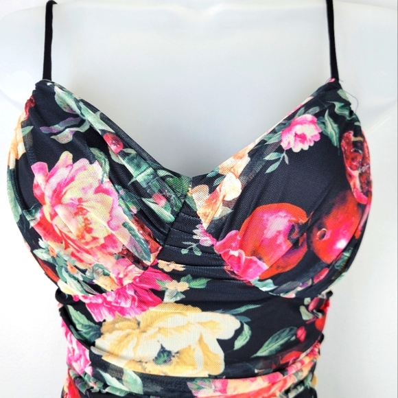 NWT Express Size XS Floral Mesh Bodysuit - Picture 2 of 11